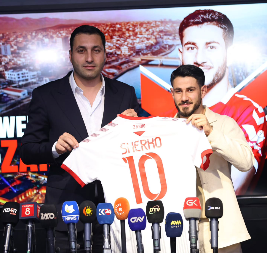 Sherko Karim official signing ceremony with Zakho SC jersey